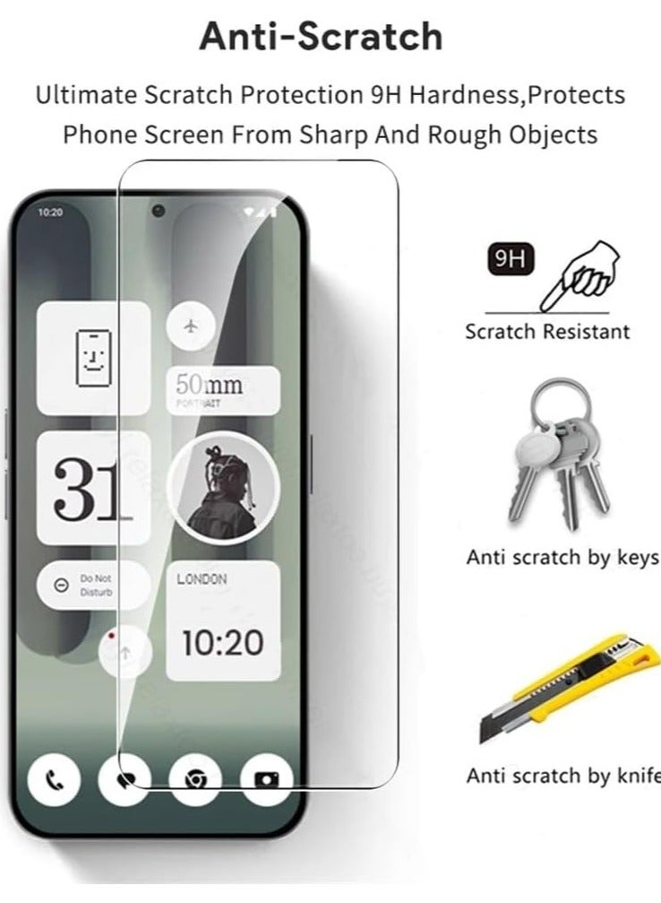 Tempered Glass Compatible with Nothing Phone (2a) Plus 2024, 【2 Pack】 Screen Protector and 【2 Pack】 Camera Lens Protector, HD Transparent, Ultra-thin, 9H Hardness Bubble-Free - Image 3
